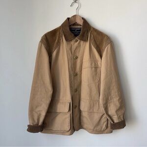 Vintage Polo Sport Hunting Jacket Sz L Field Chore Barn Safari Collection Suede
